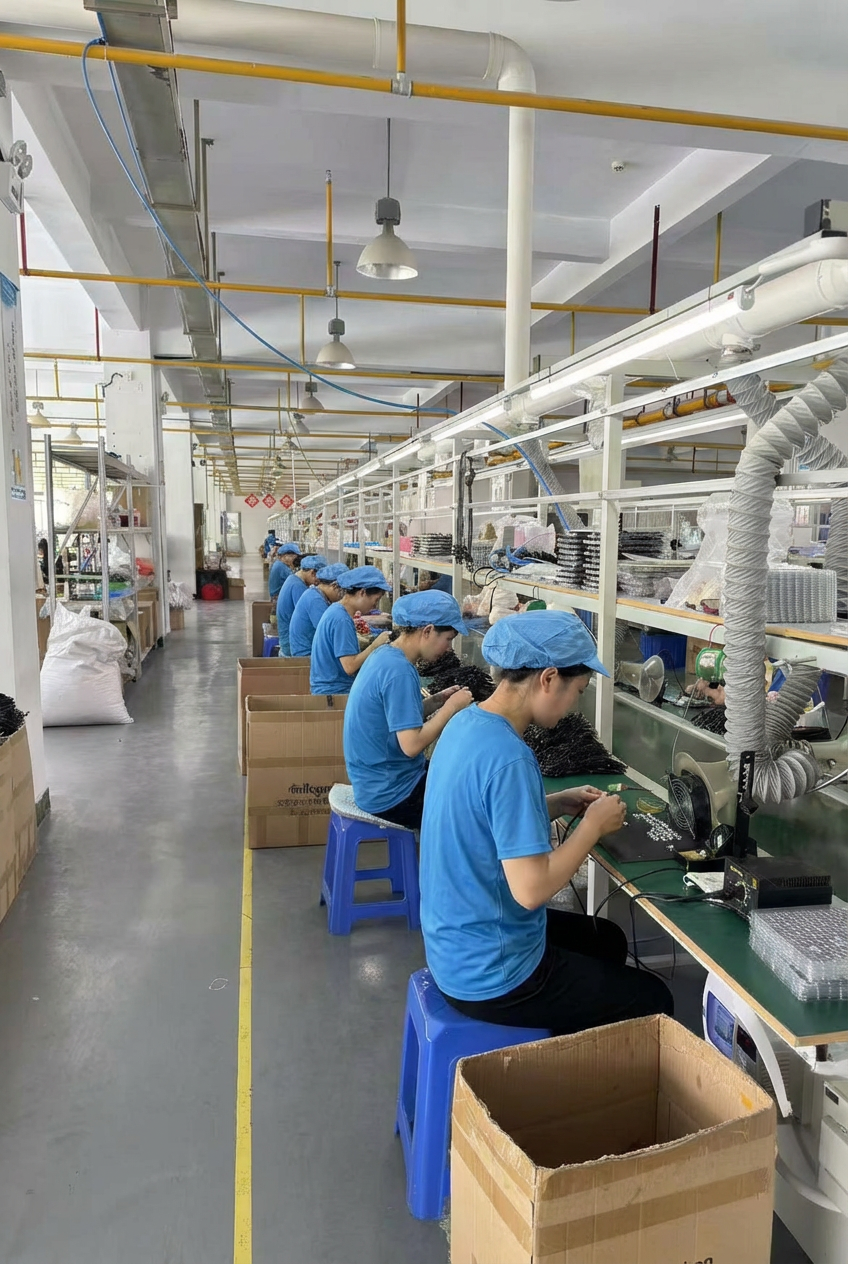 Manual assembly workshop for precision cable manufacturing